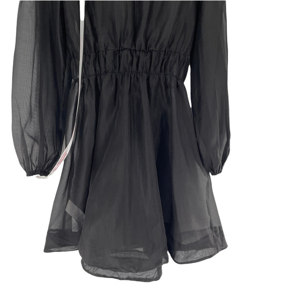 NWT Missguided Organza Sheer Button-up Shirt Dress with tie sash - Picture 8 of 12